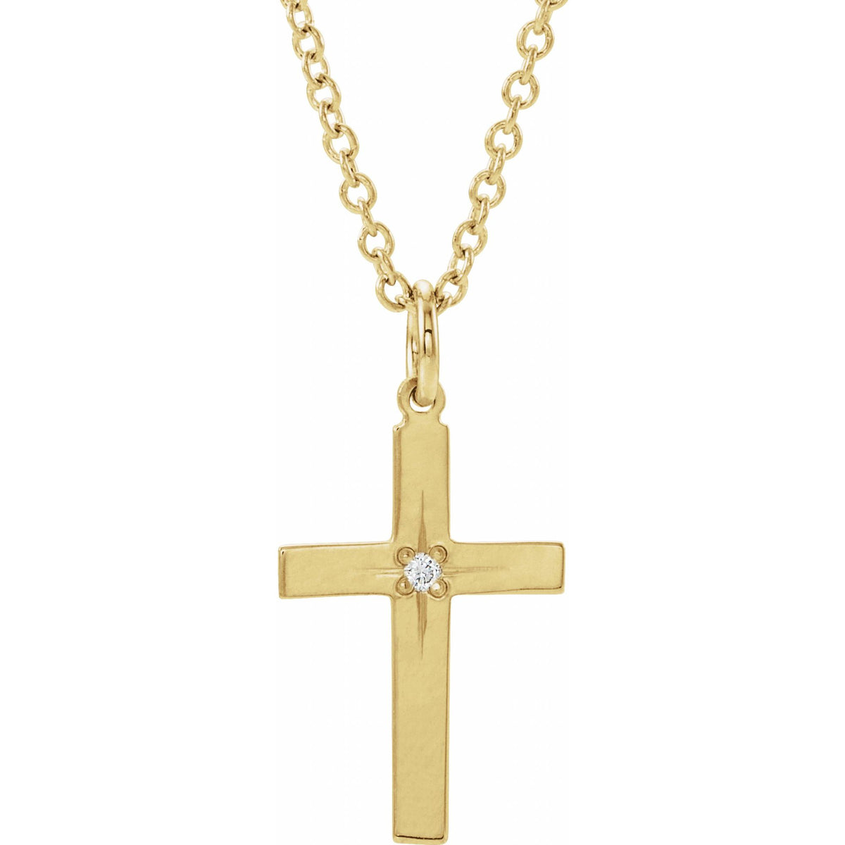 Natural Diamond Cross Necklace or Pendant