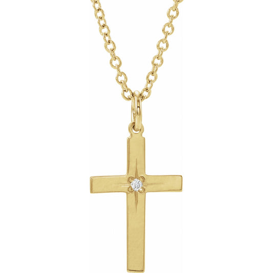 Natural Diamond Cross Necklace or Pendant