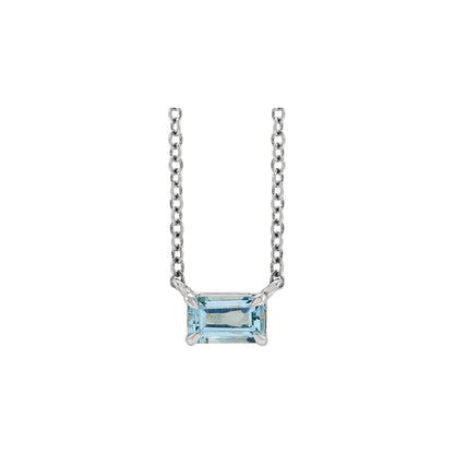 Natural Aquamarine 18" Necklace