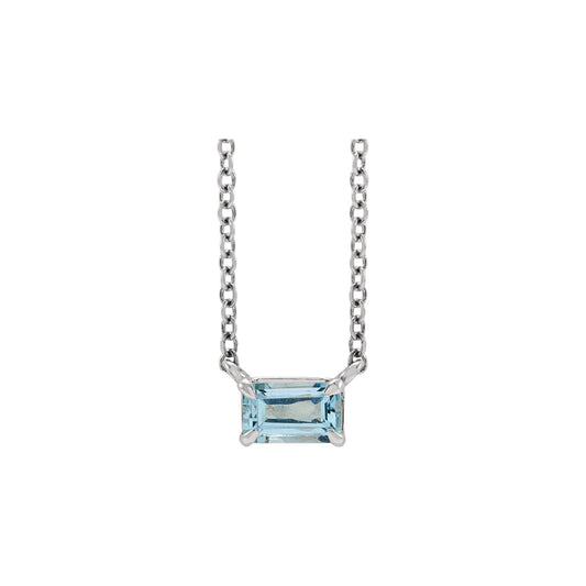 Natural Aquamarine 18" Necklace