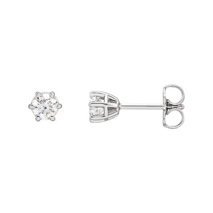 Natural Diamond Round 6-Prong Stud Earrings