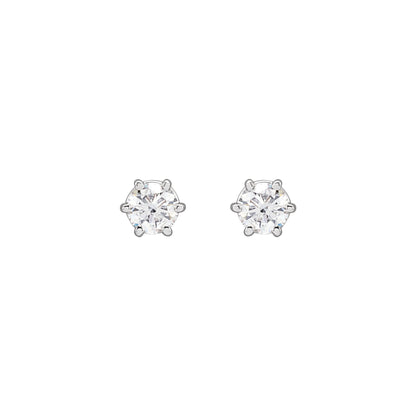 Natural Diamond Round 6-Prong Stud Earrings