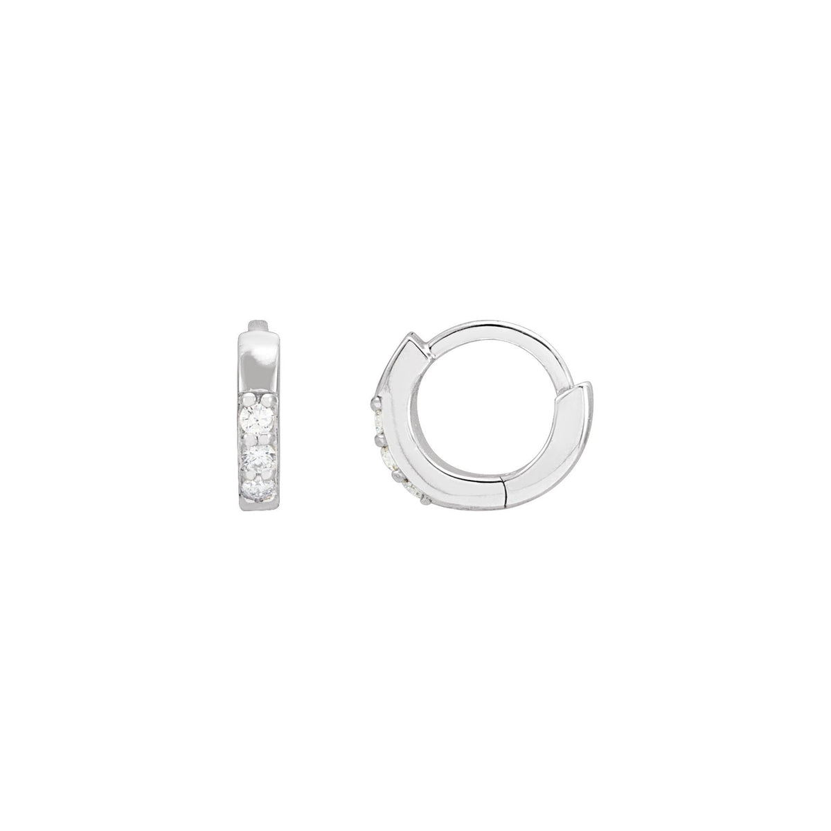 Natural Diamond Accented Huggie Earrings
