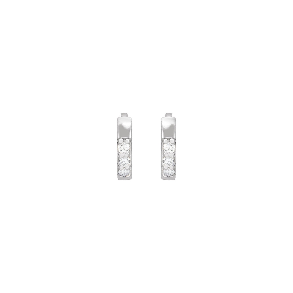 Natural Diamond Accented Huggie Earrings