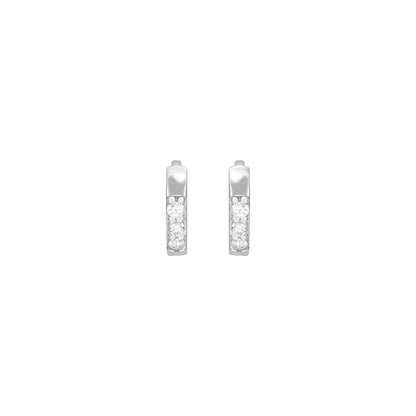Natural Diamond Accented Huggie Earrings