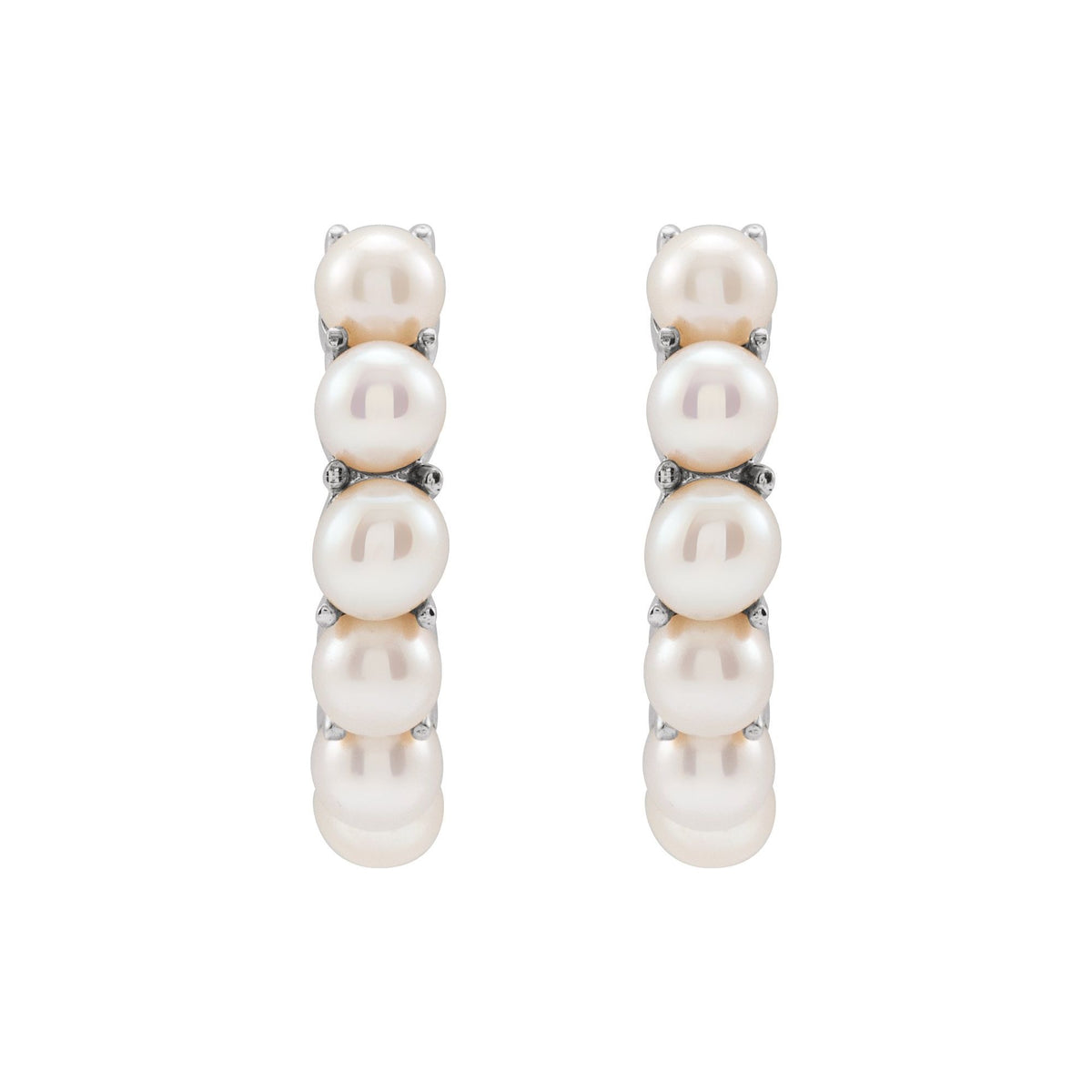 Cultured White Freshwater Pearl 15.5 mm Huggie Hoop Earrings