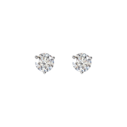 Natural Diamond Round 3-Prong Stud Earrings