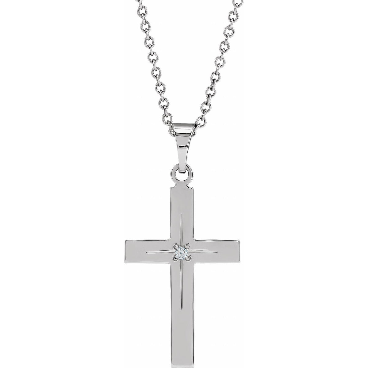 Natural Diamond Cross Necklace or Pendant