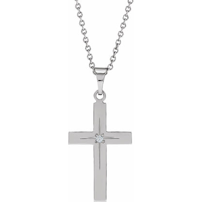 Natural Diamond Cross Necklace or Pendant