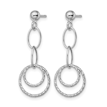 Post Dangle Earrings - White Gold