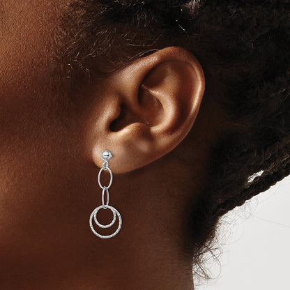 Post Dangle Earrings - White Gold