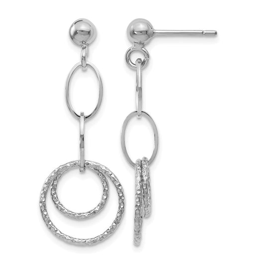 Post Dangle Earrings - White Gold