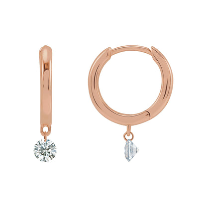 Natural Diamond Accented Hinged Hoop Earrings