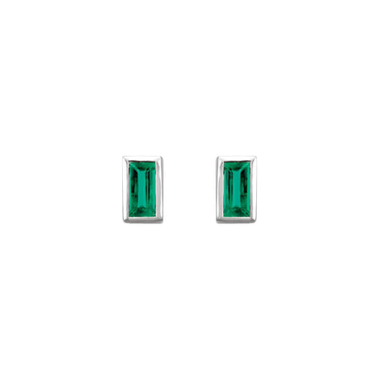 Natural Emerald Bezel-Set Earrings