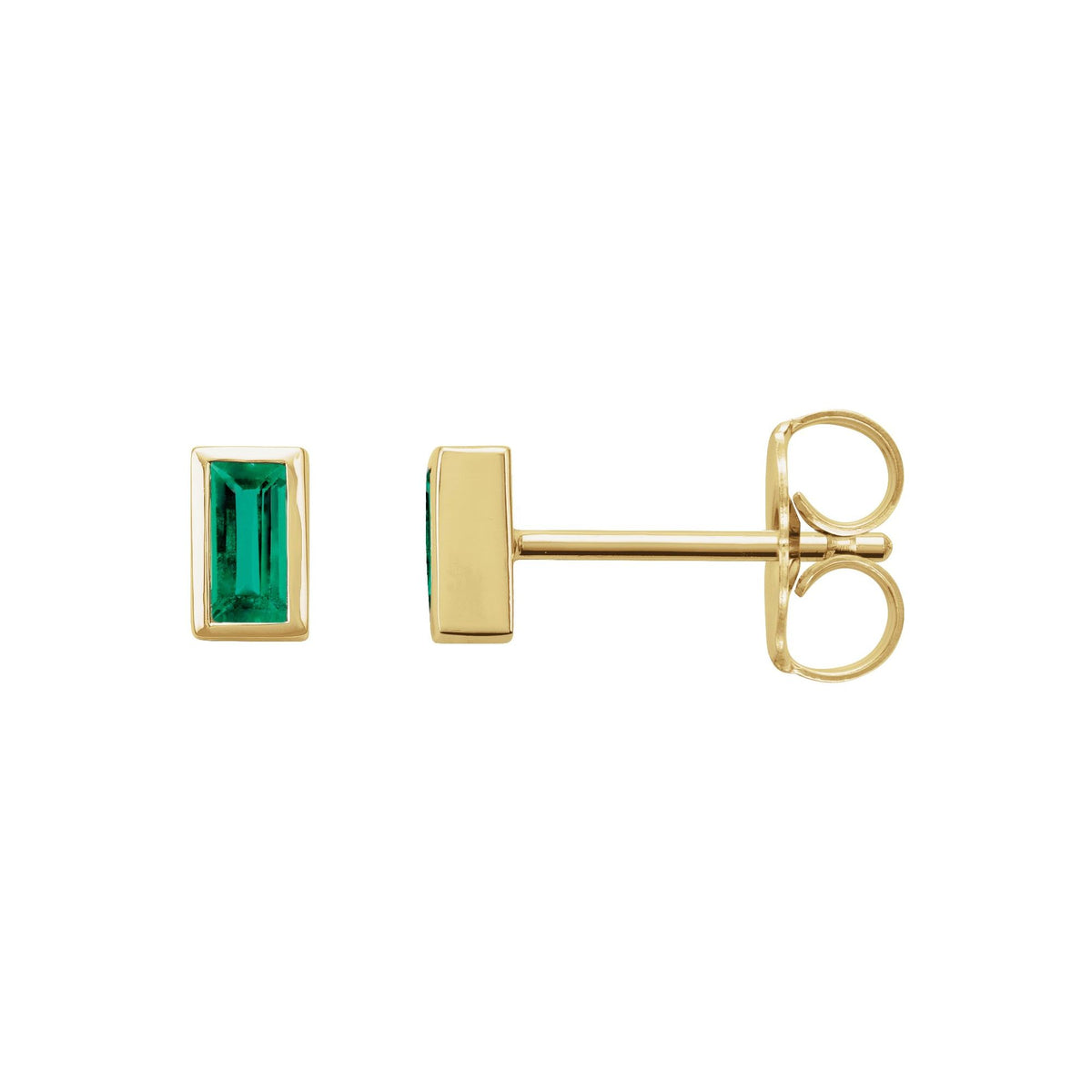 Natural Emerald Bezel-Set Earrings