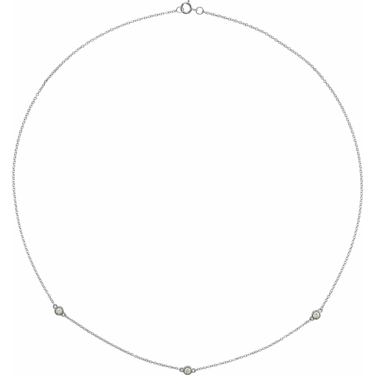 Natural Diamond Bezel-Set Station Necklace