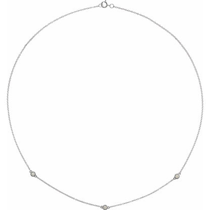 Natural Diamond Bezel-Set Station Necklace