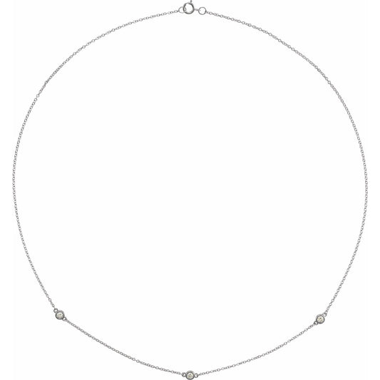 Natural Diamond Bezel-Set Station Necklace