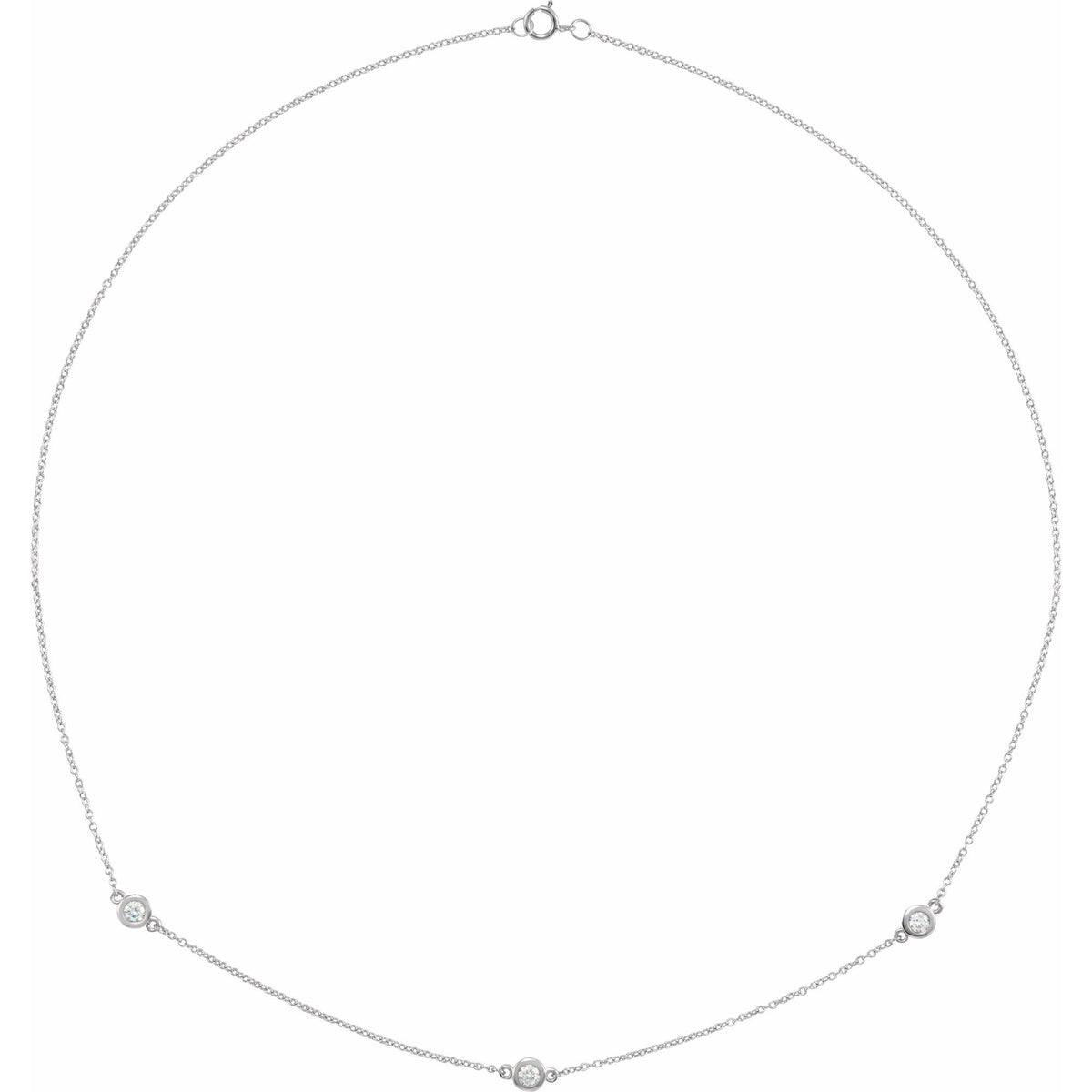 Natural Diamond Bezel-Set Station Necklace