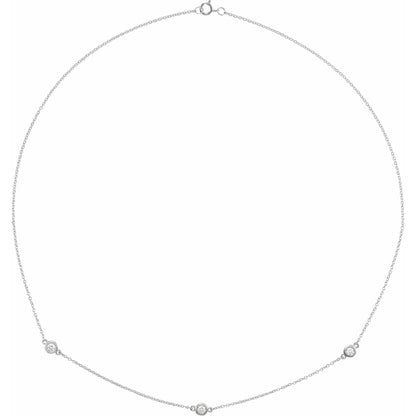 Natural Diamond Bezel-Set Station Necklace