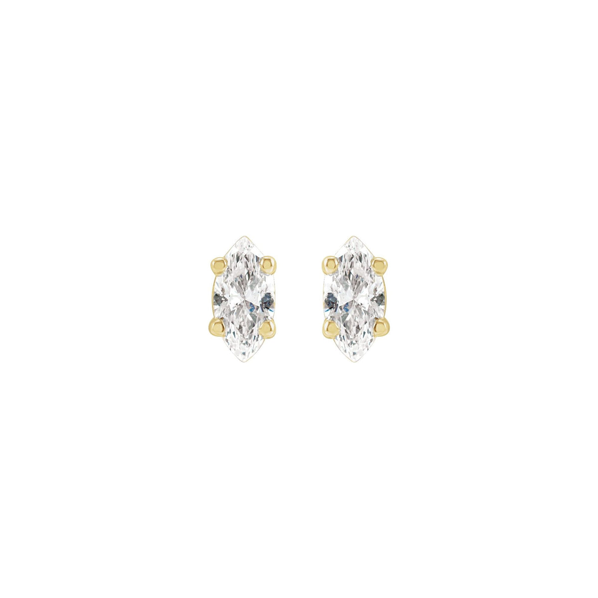 Natural Diamond Marquise 4-Prong Lightweight Stud Earrings
