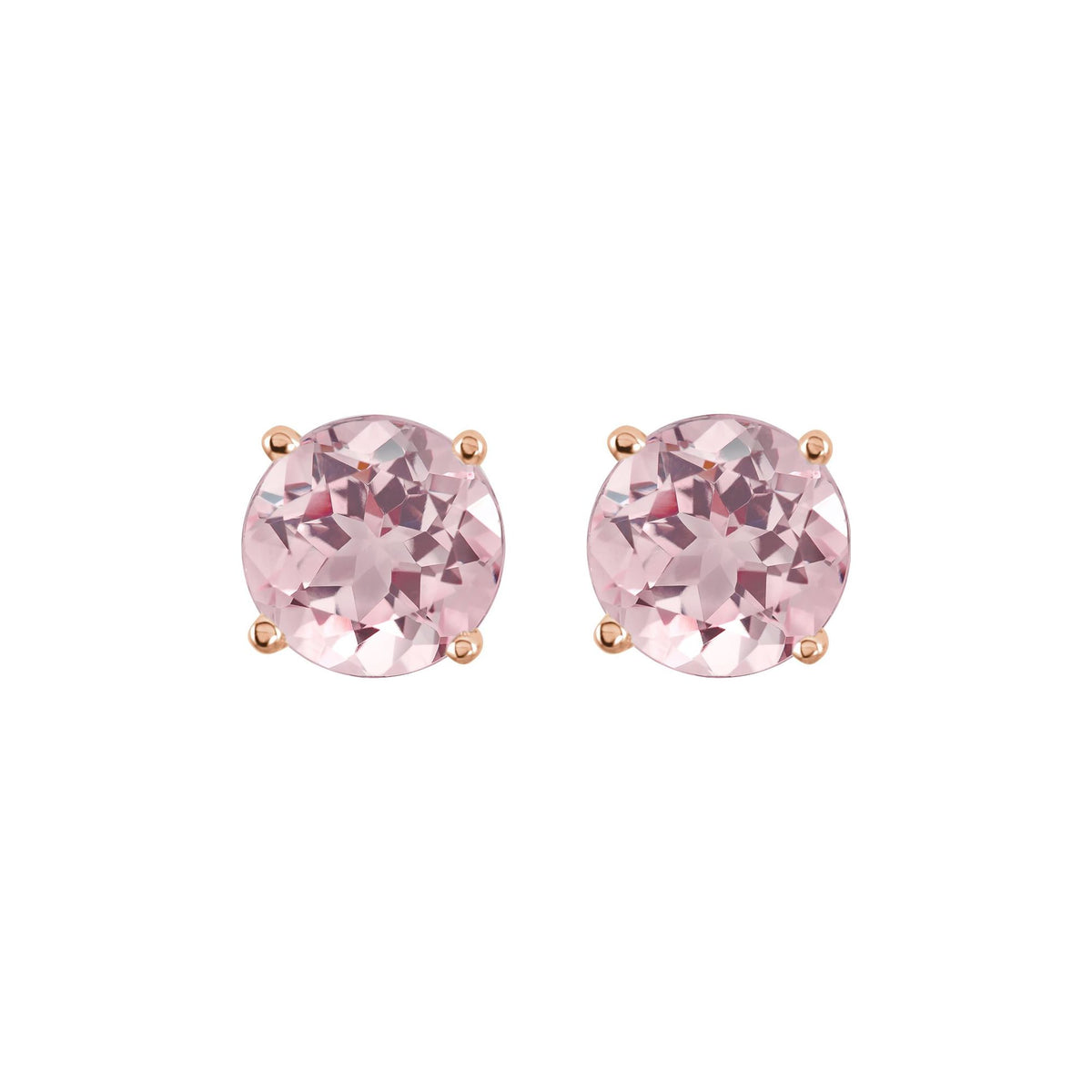 5 mm Natural Pink Morganite Earrings