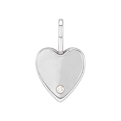 Natural Diamond Engravable Accented Heart Charm/Pendant
