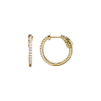Natural Diamond Inside-Outside Hoop Earrings