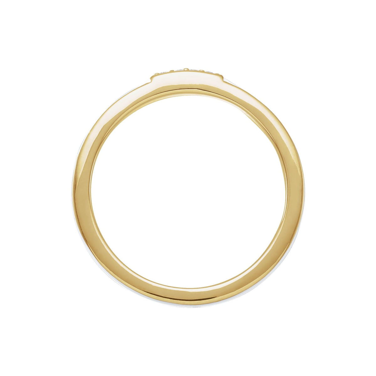 Natural Diamond Enamel Stackable Ring - 14K Yellow Gold