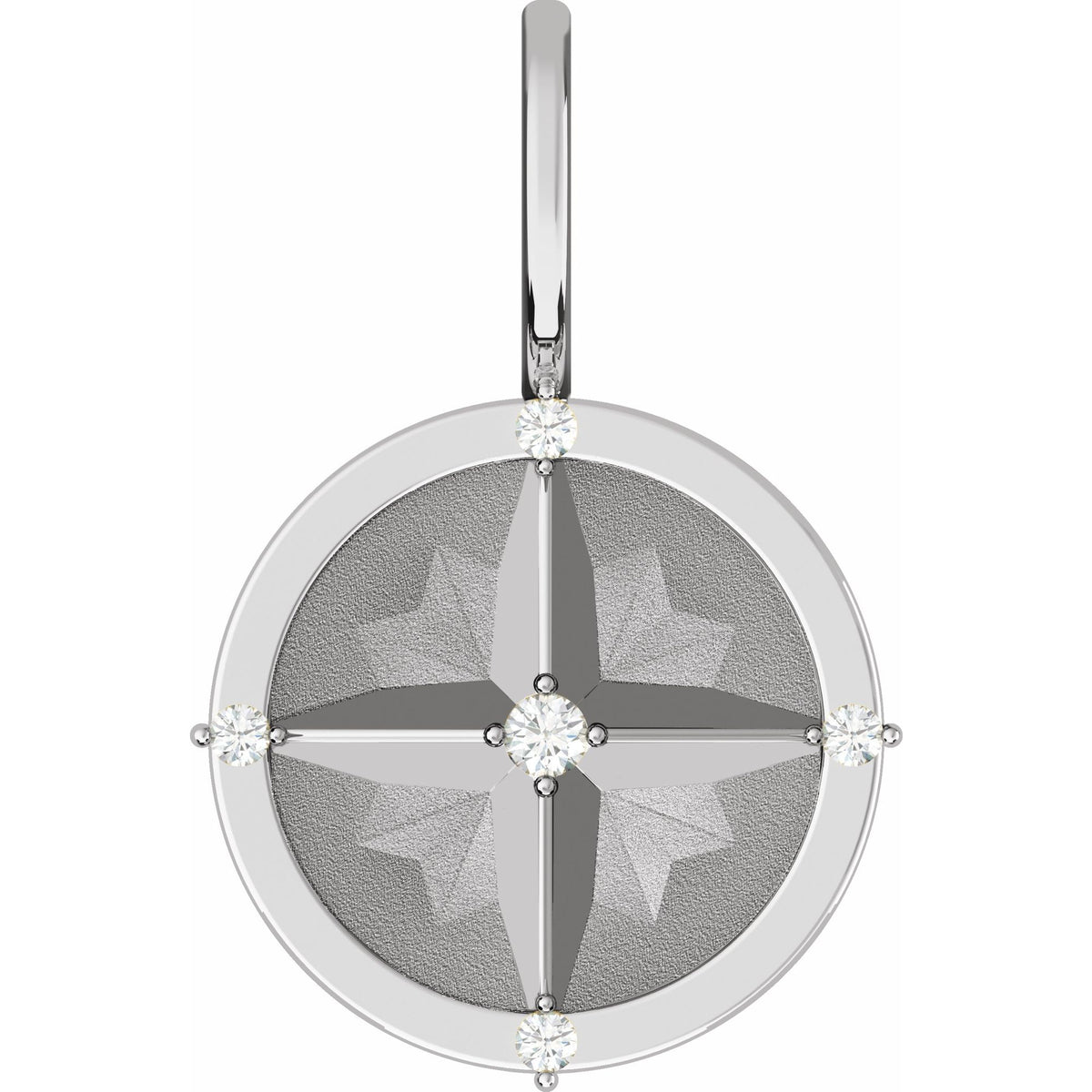 Natural Diamond Compass Charm/Pendant