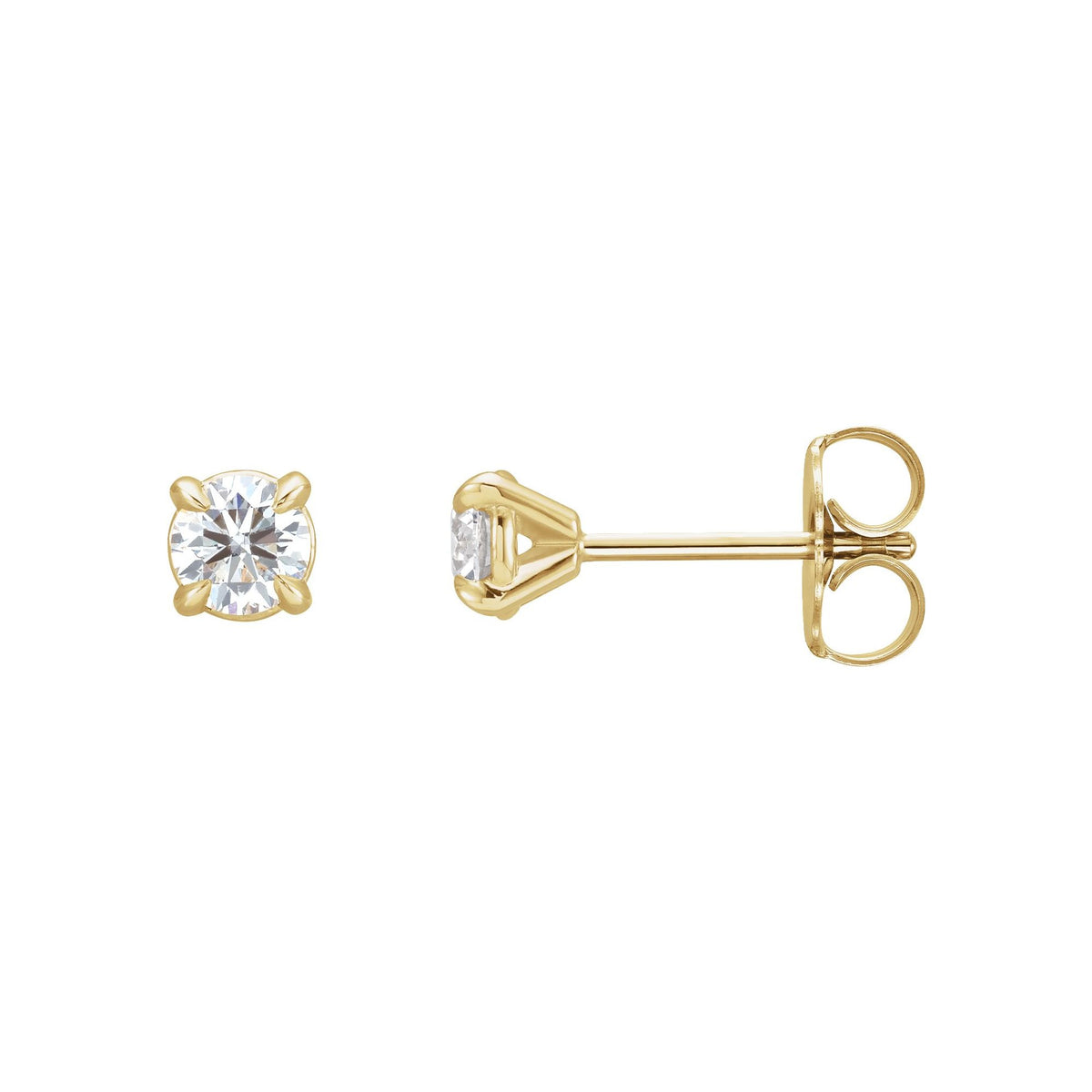 Natural Diamond Round 4-Prong Cocktail-Style Claw Stud Earrings