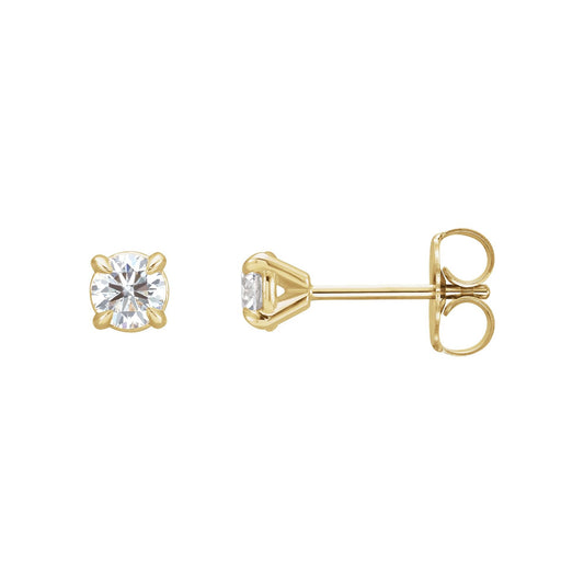 Natural Diamond Round 4-Prong Cocktail-Style Claw Stud Earrings