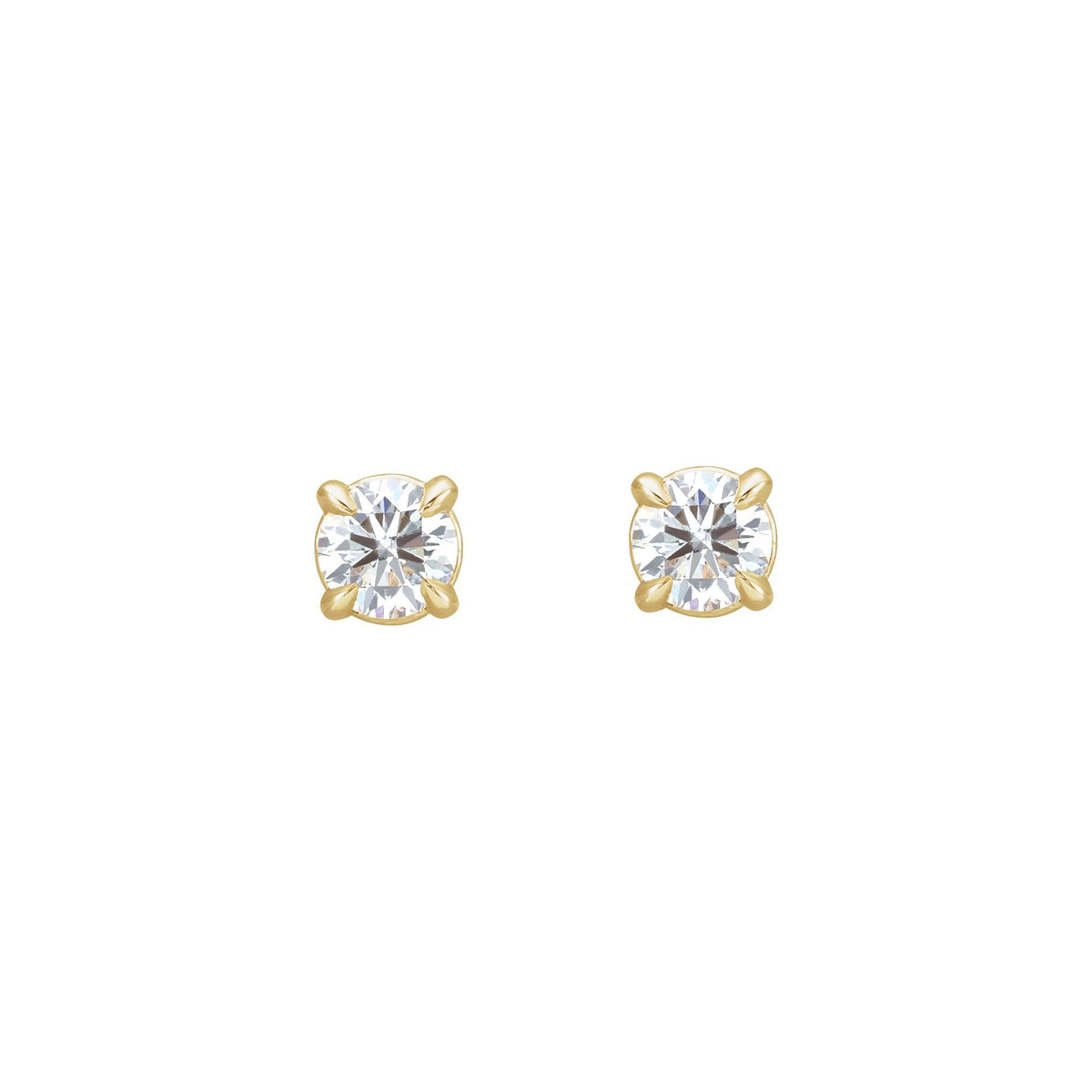 Natural Diamond Round 4-Prong Cocktail-Style Claw Stud Earrings