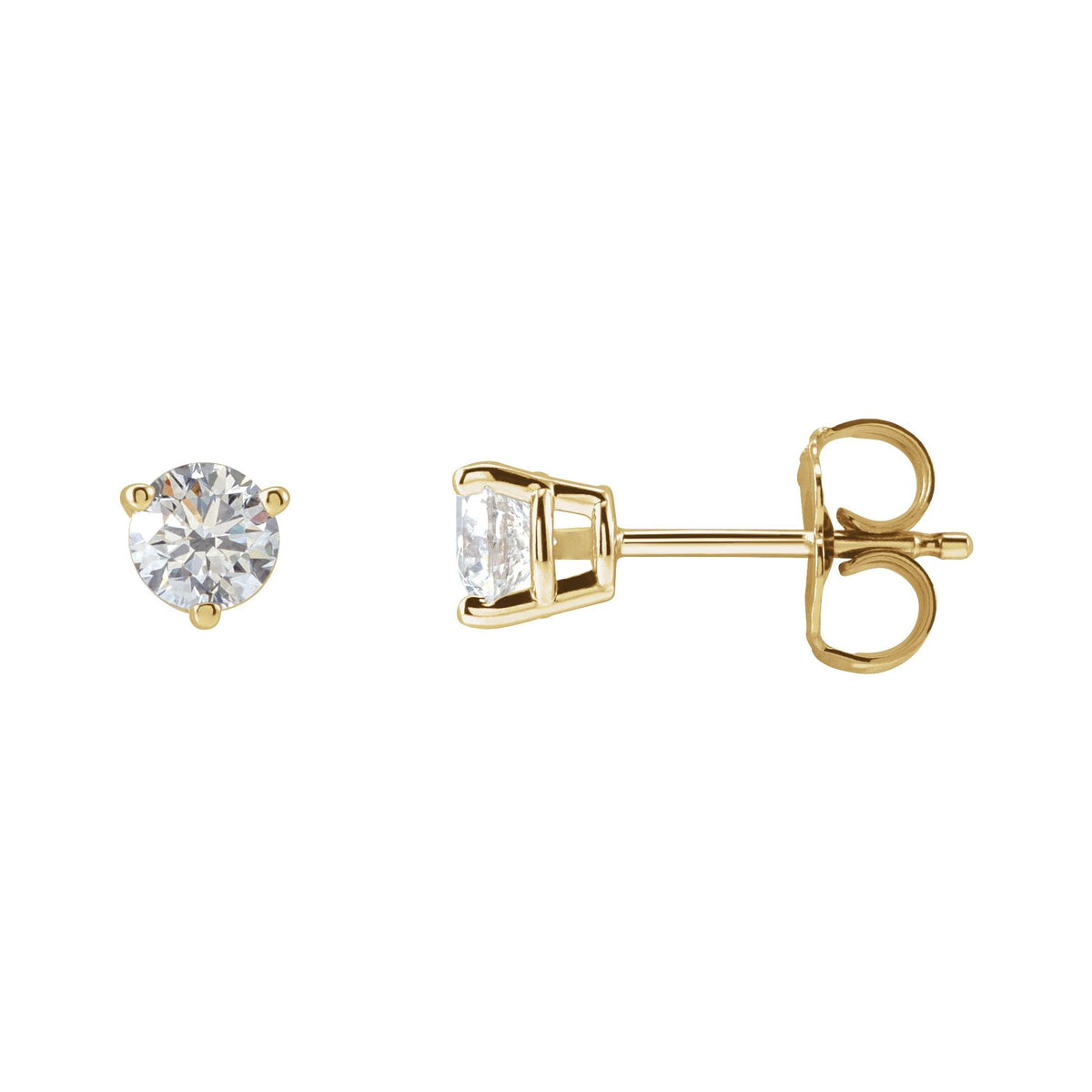 1/2 CTW Natural Diamond Earrings - Yellow Gold
