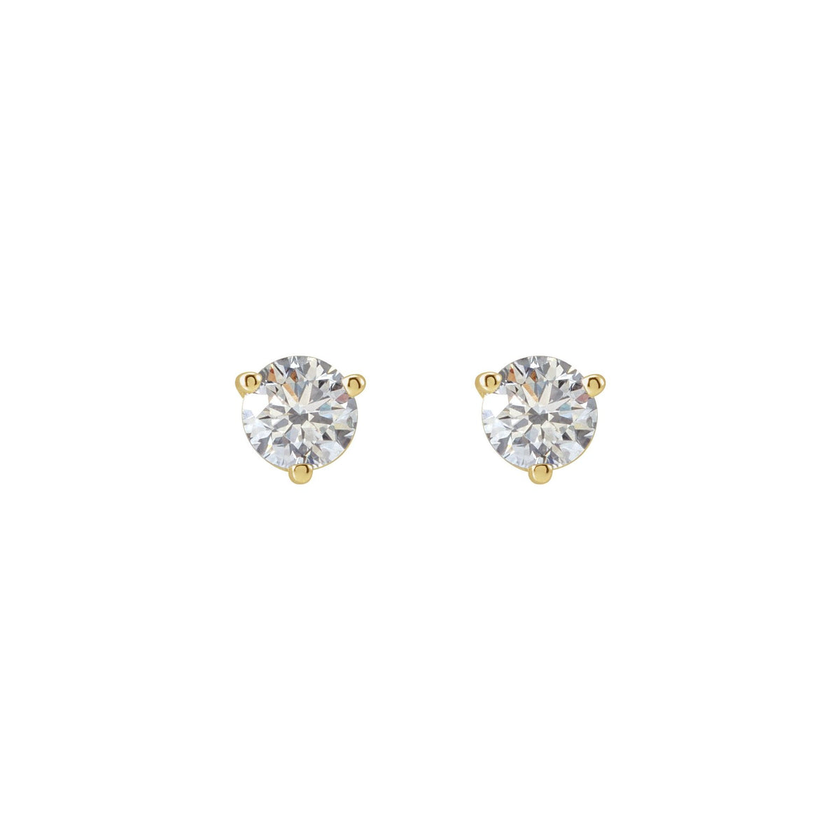 1/2 CTW Natural Diamond Earrings - Yellow Gold