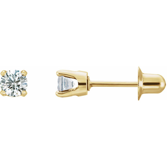 Natural Diamond Round 4-Prong Stud Earrings