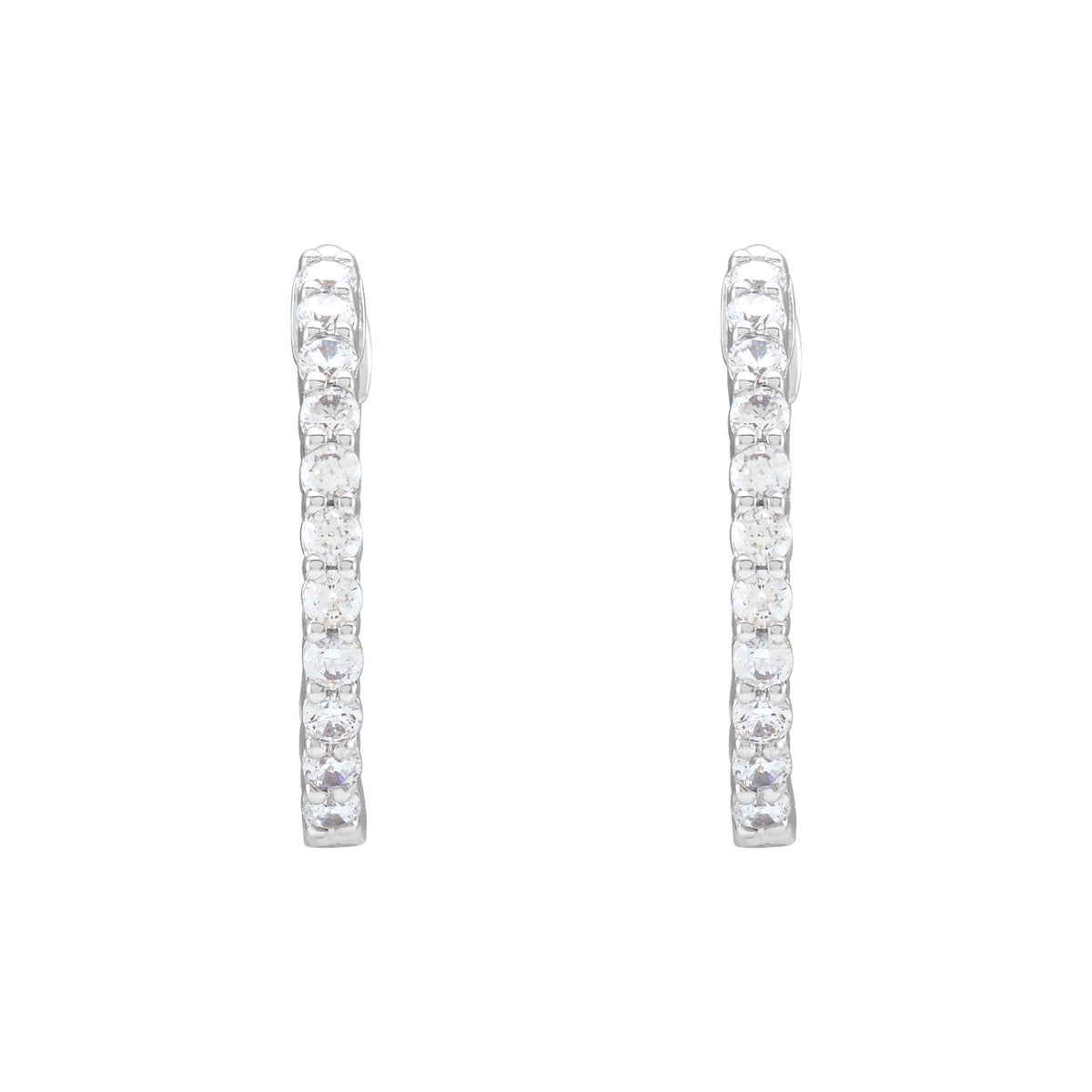 3/4 CTW Natural Diamond Inside-Outside Hinged 17.2 mm Hoop Earrings