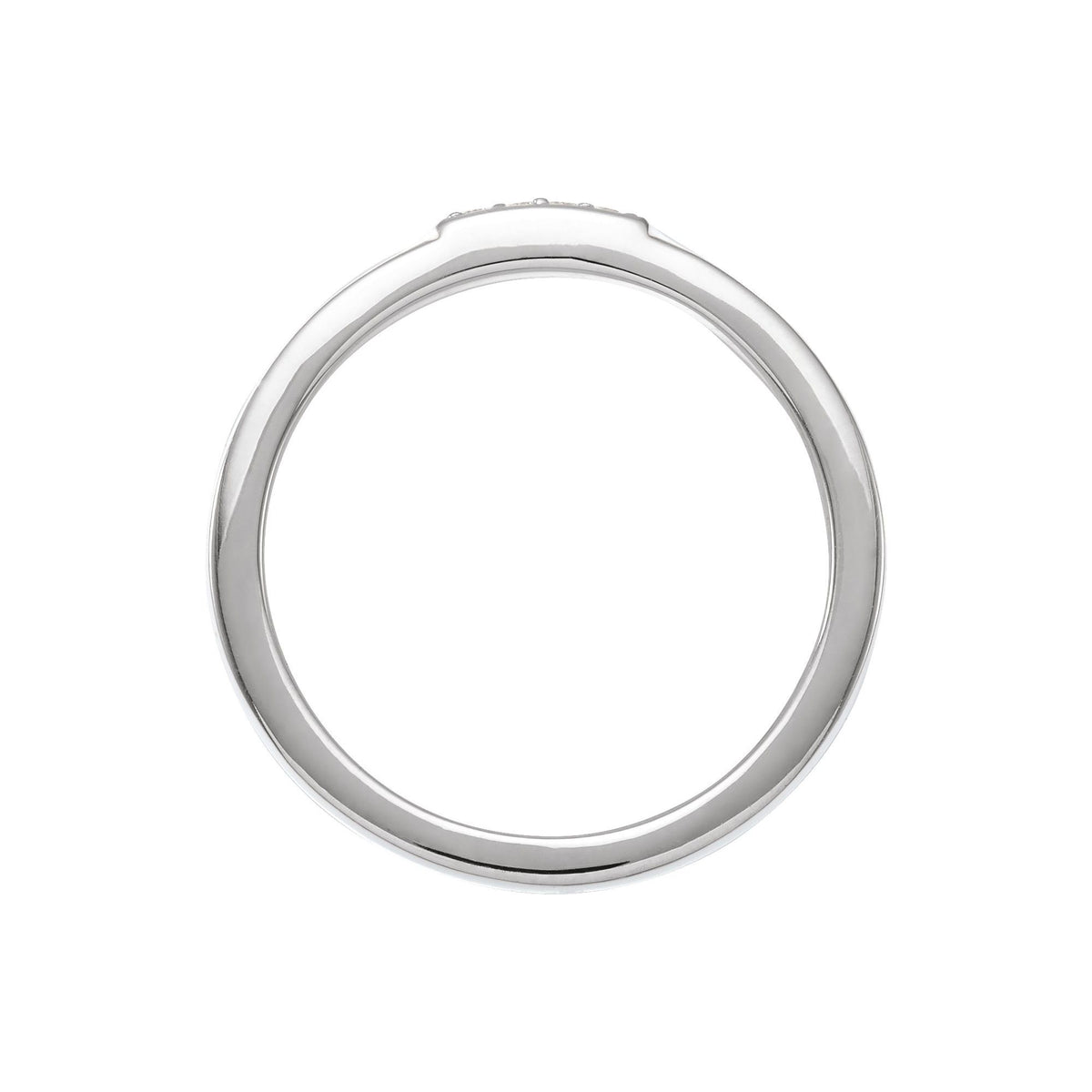 Natural Diamond Enamel Stackable Ring - 14K White Gold