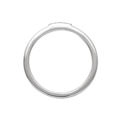 Natural Diamond Enamel Stackable Ring - 14K White Gold