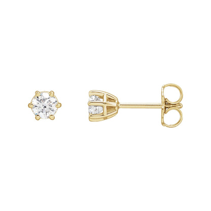 Natural Diamond Round 6-Prong Stud Earrings