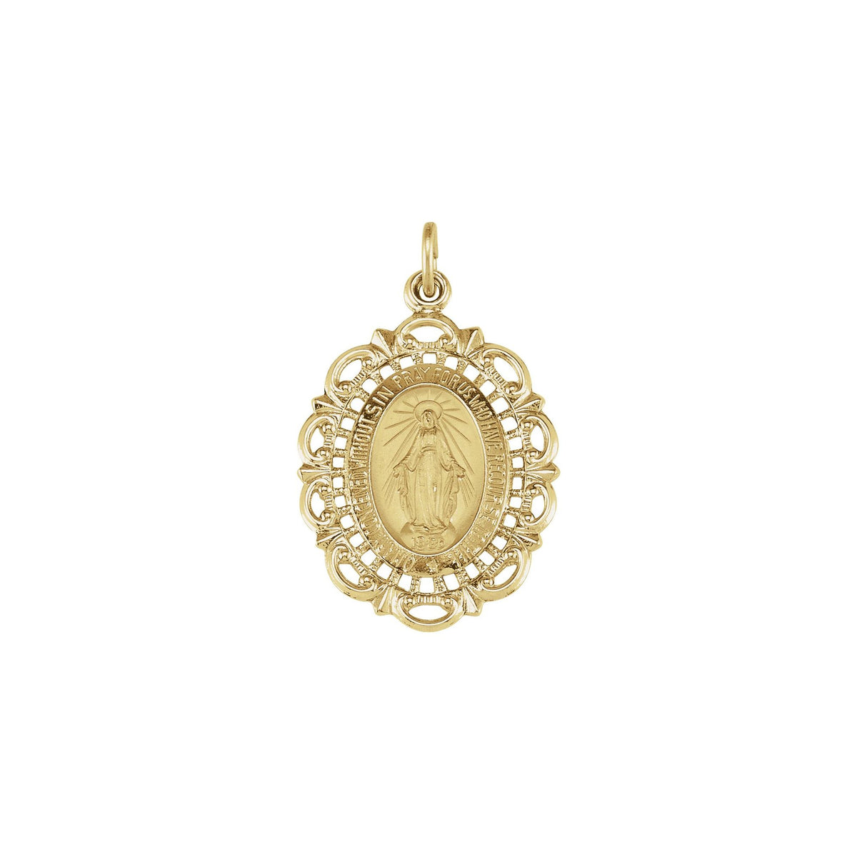 25x18 mm Oval Filigree Miraculous Medal