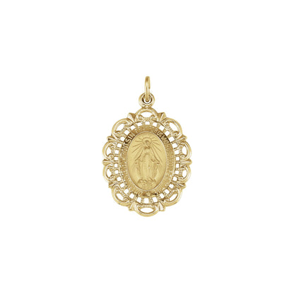 25x18 mm Oval Filigree Miraculous Medal