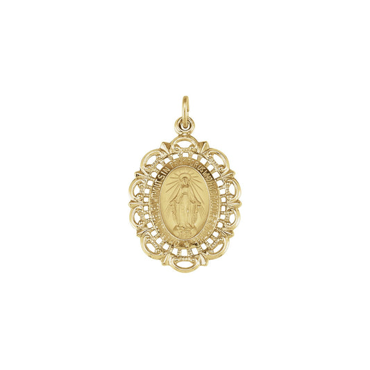 25x18 mm Oval Filigree Miraculous Medal