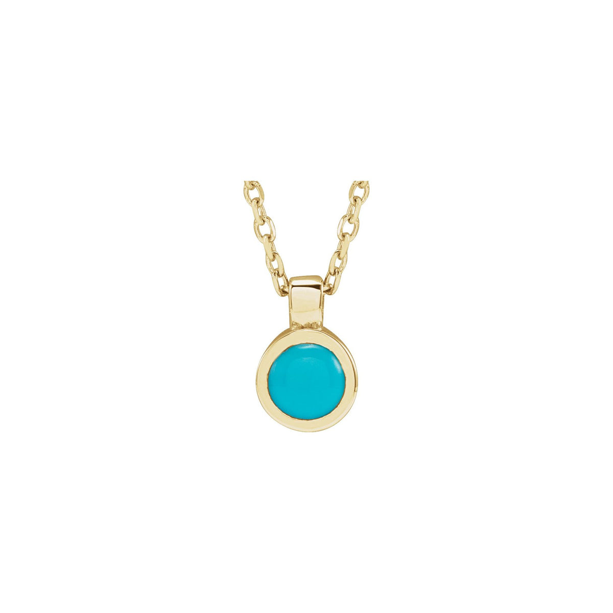 Natural Turquoise Bezel-Set 16-18" Necklace
