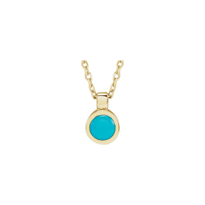 Natural Turquoise Bezel-Set 16-18" Necklace