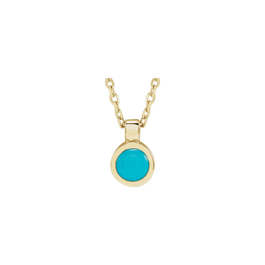 Natural Turquoise Bezel-Set 16-18" Necklace