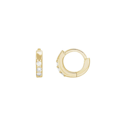 Natural Diamond Accented Huggie Earrings