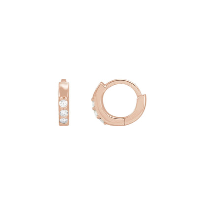 Natural Diamond Accented Huggie Earrings