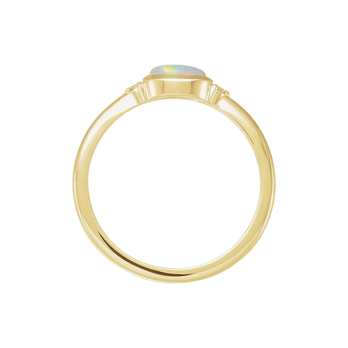 Natural Ethiopian Opal & .03 CTW Natural Diamond Ring