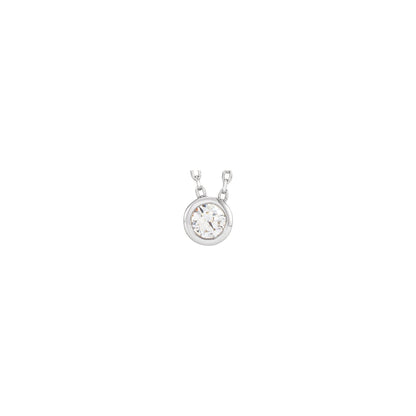 1/10 CT Natural Diamond Bezel-Set 16-18" Necklace